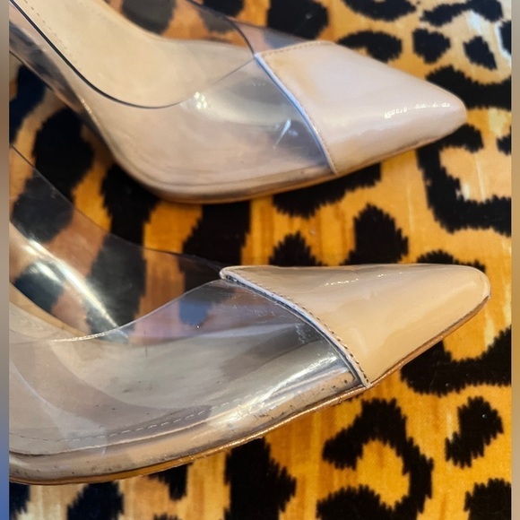 SCHUTZ Garthy Pump Honey Beige Clear Vinyl and Nude High Heels - Picture 7 of 9